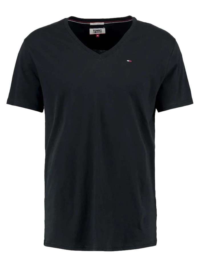 T-shirt en coton noir uni...