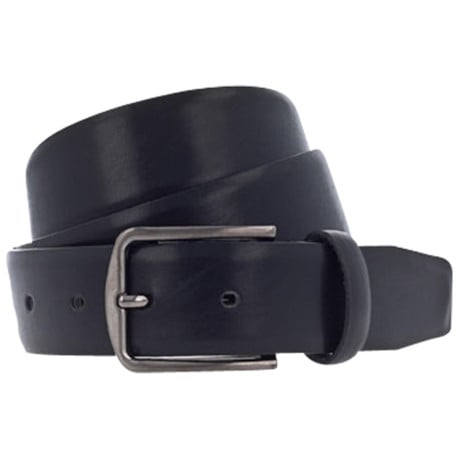 Ceinture noire unie avec une boucle métallique anthracite rectangle
