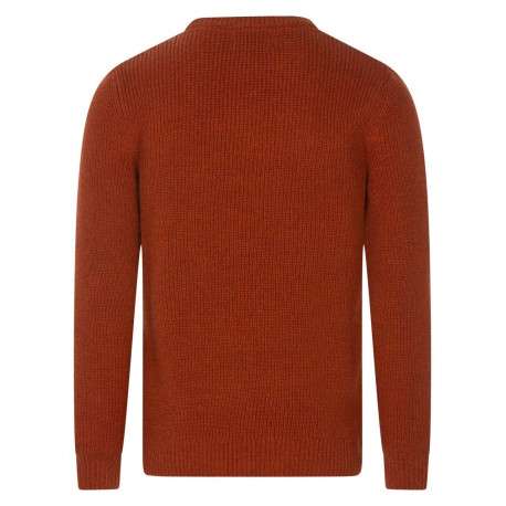 Pull orange uni avec une coupe droite, un col rond et à manches longues - Image 2