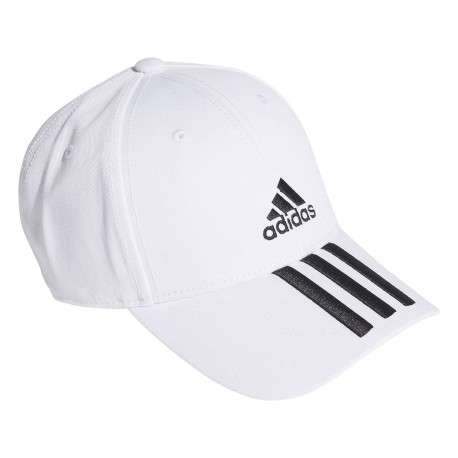 Casquette Strapback en coton blanc uni à logo iconique contrasté - Image 3