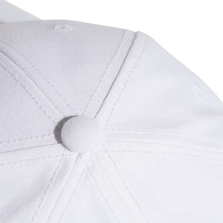Casquette Strapback en coton blanc uni à logo iconique contrasté - Image 6