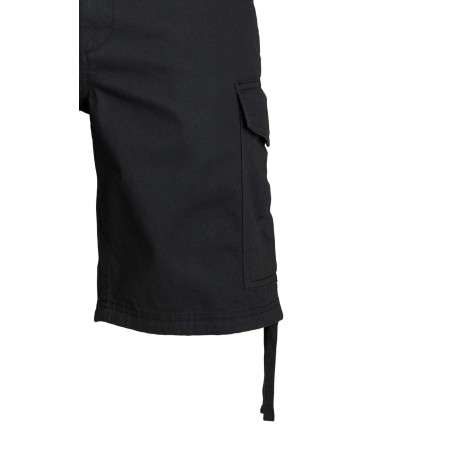 Short cargo Marley en coton noir uni avec une coupe slim et à 6 poches - Image 3