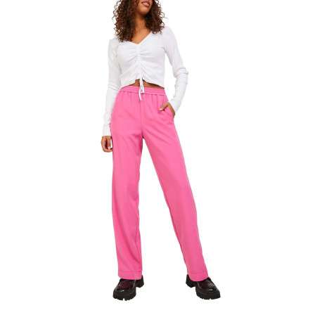 Pantalon de jogging Poppy rose avec ceinture élastiquée et coupe droite - Image 3