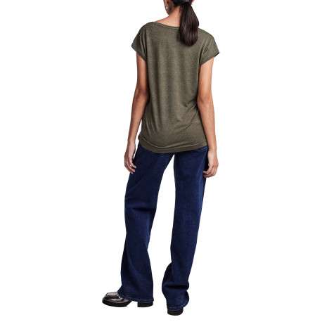 T-shirt kaki à rayures avec une coupe droite et des manches courtes - Image 2