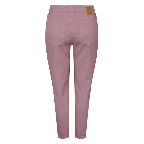Jean rose uni en coton mélangé avec une coupe slim et à 5 poches - Image 2