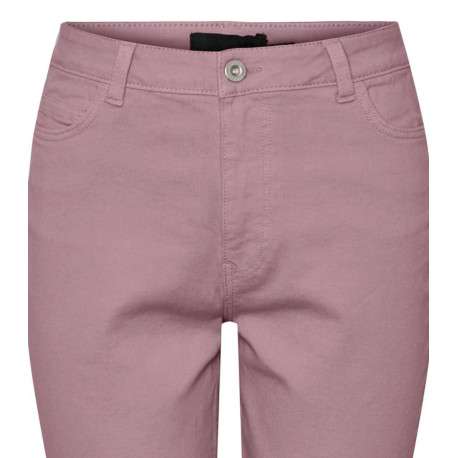 Jean rose uni en coton mélangé avec une coupe slim et à 5 poches - Image 3
