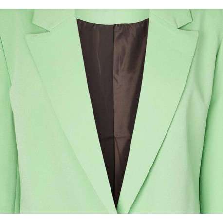 Blazer vert à double bouton avec une coupe ajustée et un col cranté - Image 2