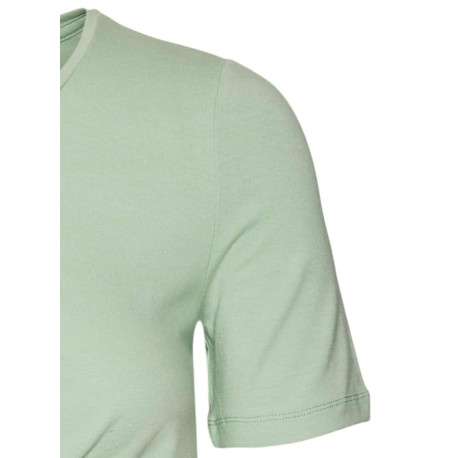 Top vert en coton avec un col rond et un nœud avant décoratif - Image 3
