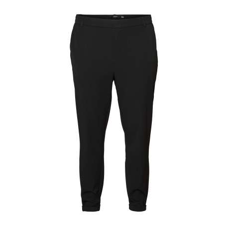 Pantalon chino noir uni avec une coupe droite et ceinture élastiquée - Image 6