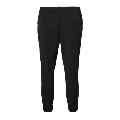 Pantalon chino noir uni avec une coupe droite et ceinture élastiquée - Image 7