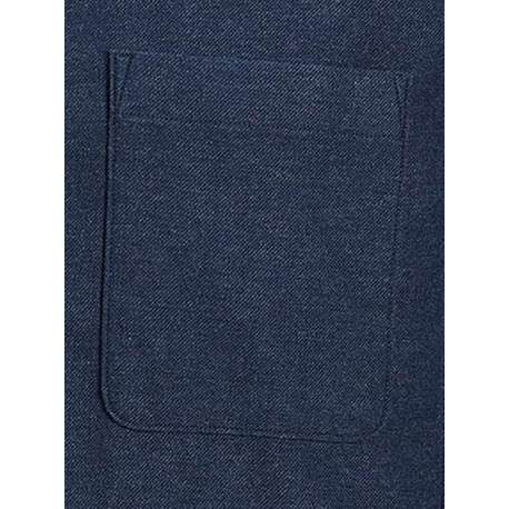 Chemise marine unie coupe regular avec col français et poche plaquée poitrine - Image 2