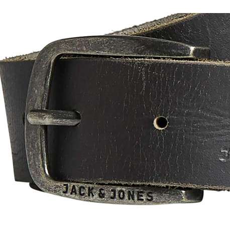 Ceinture Paul en cuir chocolat unie avec un effet légèrement usé - Image 3