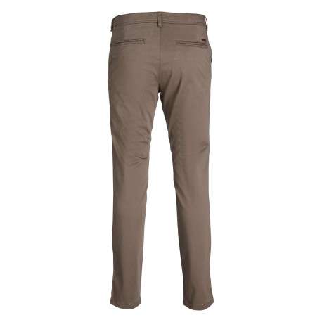 Pantalon chino en coton marron avec 4 poches et une coupe slim - Image 2