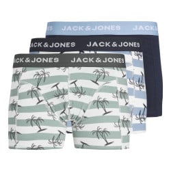 Lot de 3 Boxers classiques en coton multicolore uni avec imprimé rayures