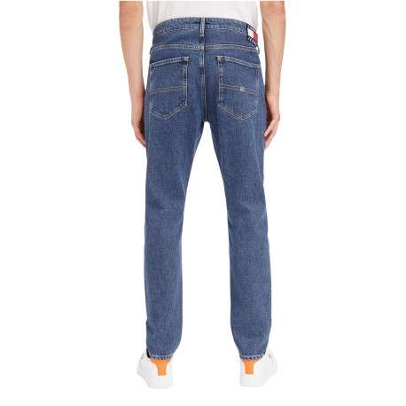 Jean slim 5 poches Scanton en partie en coton stretch recyclé bleu uni - Image 2