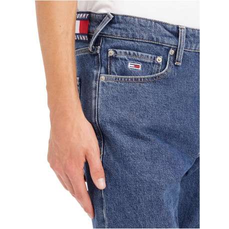 Jean slim 5 poches Scanton en partie en coton stretch recyclé bleu uni - Image 3