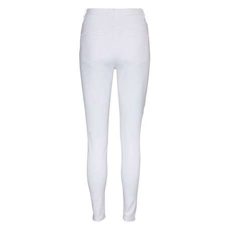 Pantalon blanc uni avec une coupe slim et une taille intermédiaire - Image 2