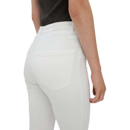 Pantalon blanc uni avec une coupe slim et une taille intermédiaire - Image 3