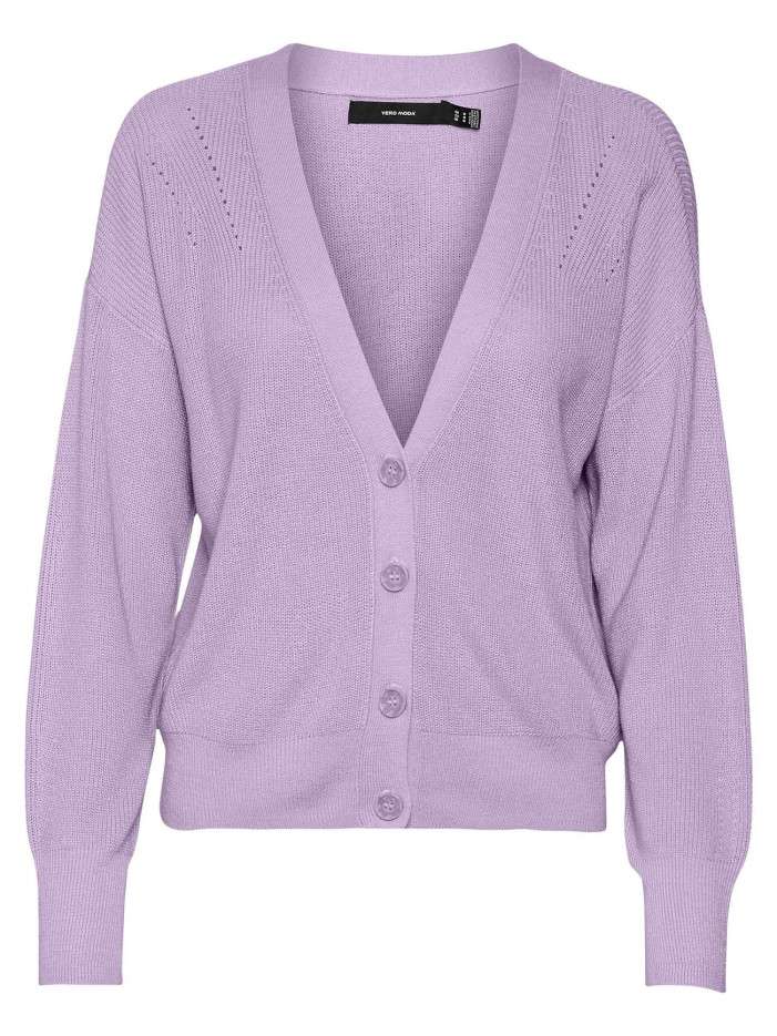 Cardigan boutonné parme en...