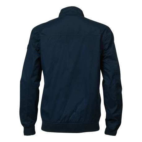 Blouson zippé bleu marine uni, rembourré nylon, à col montant boutonné - Image 2