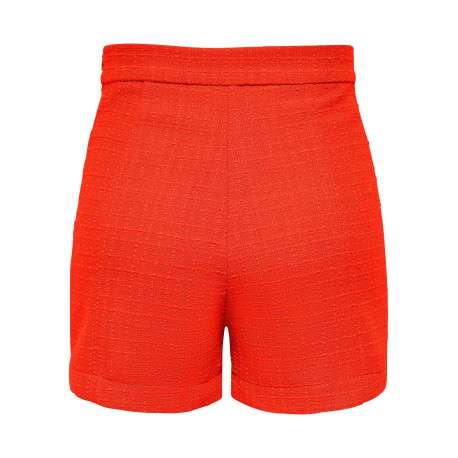 Short chino orange en tweed avec des boutons argentés décoratifs - Image 2