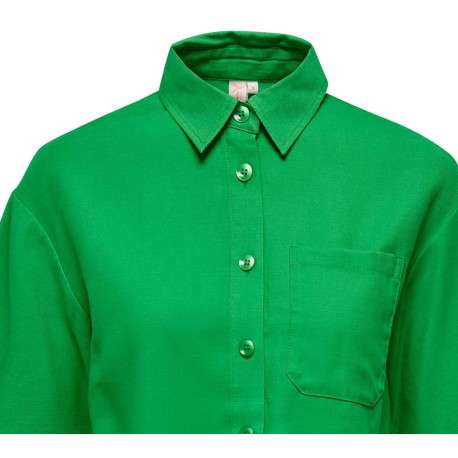 Robe courte verte ouverte à l'avant avec une coupe ajustée et un col français - Image 5