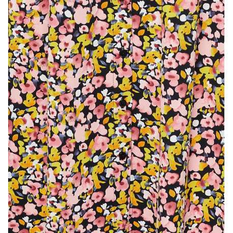 Robe courte multicolore imprimé floral avec une coupe patineuse et un col v - Image 3