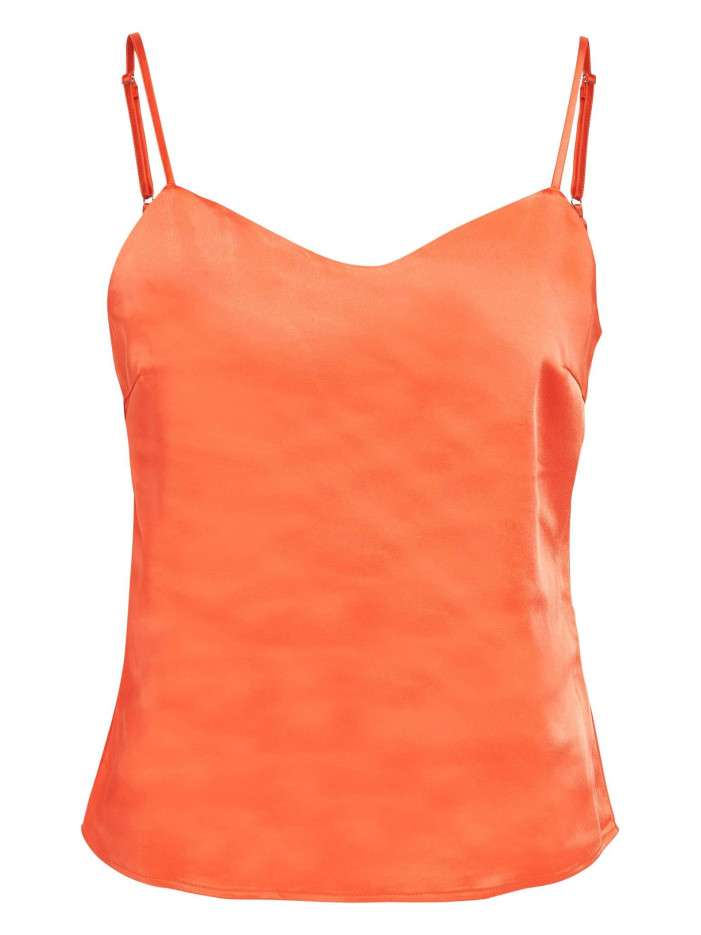 Haut à Bretelles Femme Orange Saumon - Taille 44/46 - Marque A D'Auvry - Polyester Léger