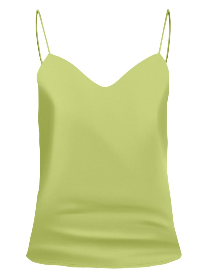 Top à bretelles vert uni...
