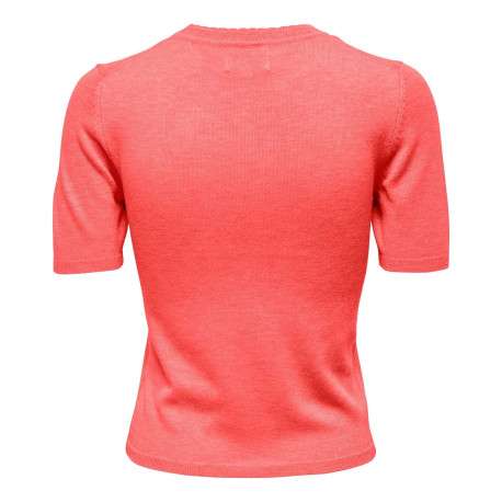 Pull pêche avec une coupe droite un col rond et en maille fine intégral - Image 2