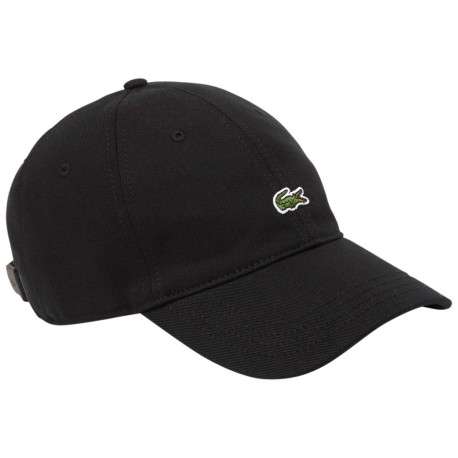 Casquette en coton noire unie avec une visière arrondie et logo brodé - Image 3