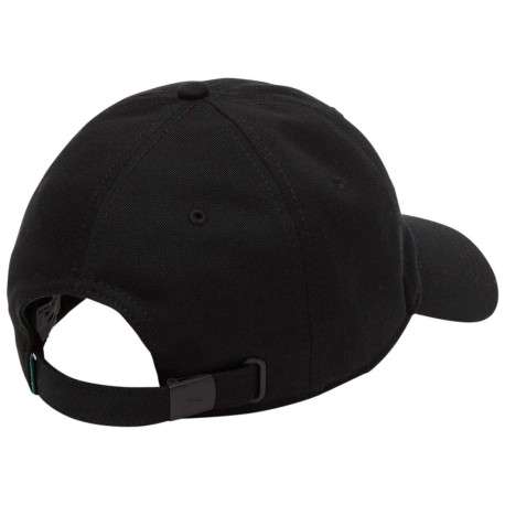 Casquette en coton noire unie avec une visière arrondie et logo brodé - Image 4