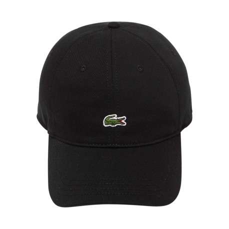 Casquette en coton noire unie avec une visière arrondie et logo brodé - Image 5