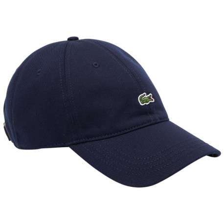 Casquette en coton marine unie avec fermeture inox et logo brodé