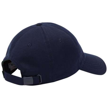 Casquette en coton marine unie avec fermeture inox et logo brodé - Image 2