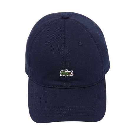 Casquette en coton marine unie avec fermeture inox et logo brodé - Image 3
