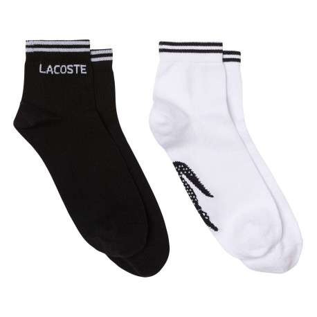 Lot de 2 paires de chaussettes basses noire et blanche unies avec nom imprimé