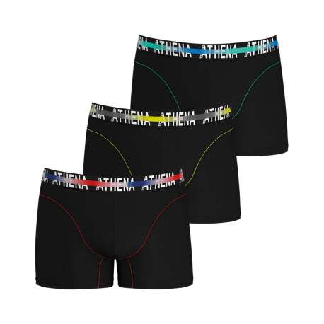 Lot de 3 Boxers classiques en coton noirs unis avec taille élastiquée - Image 5