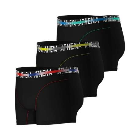 Lot de 3 Boxers classiques en coton noirs unis avec taille élastiquée - Image 7