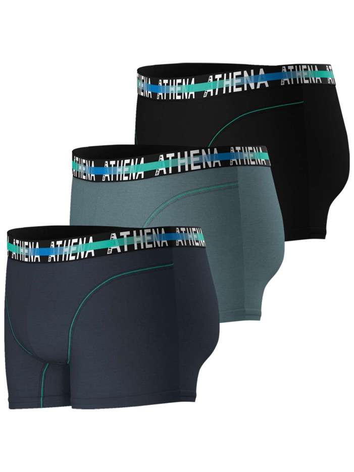 Lot de 3 Boxers classiques en coton multicolores unis avec marque à la taille - Image 7