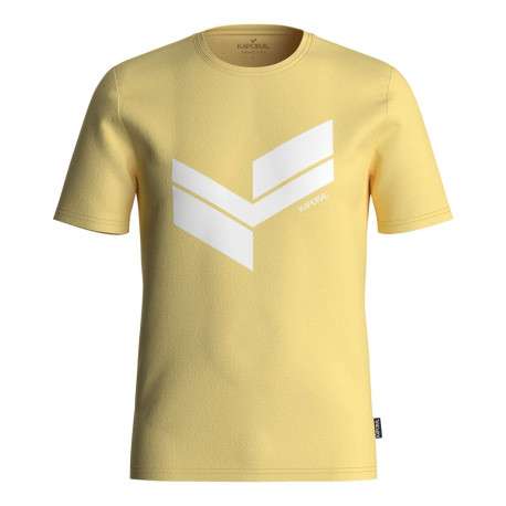T-shirt jaune fantaisie coupe droite avec col rond et manches courtes