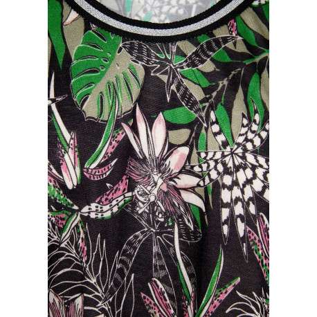 Débardeur multicolore fantaisie coupe cintré col rond et imprimé fleurs - Image 3
