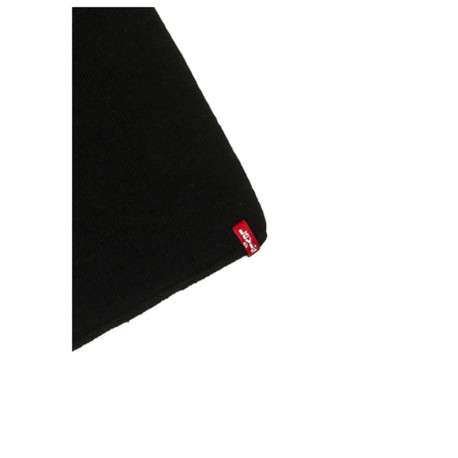 Echarpe noire unie avec logo iconique de la marque cousu - Image 2