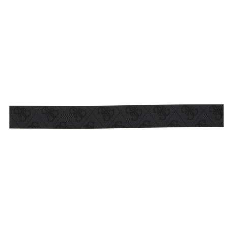 Ceinture noire avec des imprimés et une boucle de couleur dorée mat - Image 2