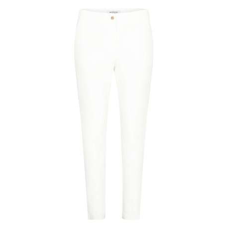 Pantalon 7/8éme blanc uni avec une coupe slim et une taille intermédiaire