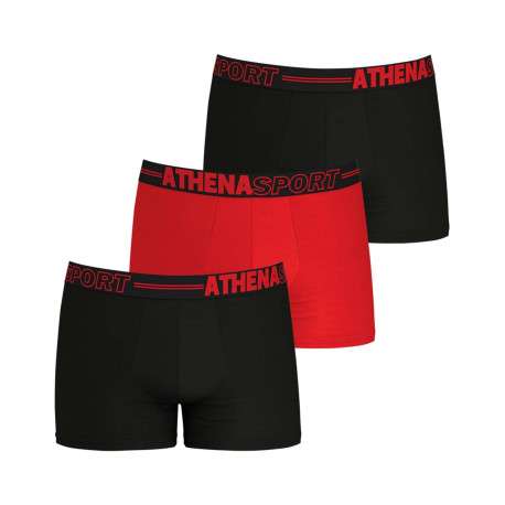 Lot de 3 boxers multicolores unis avec une coupe fermée et taille élastiquée