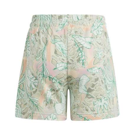 Short en coton à imprimé de fleurs tropicales vert canard, taille élastiquée - Image 2