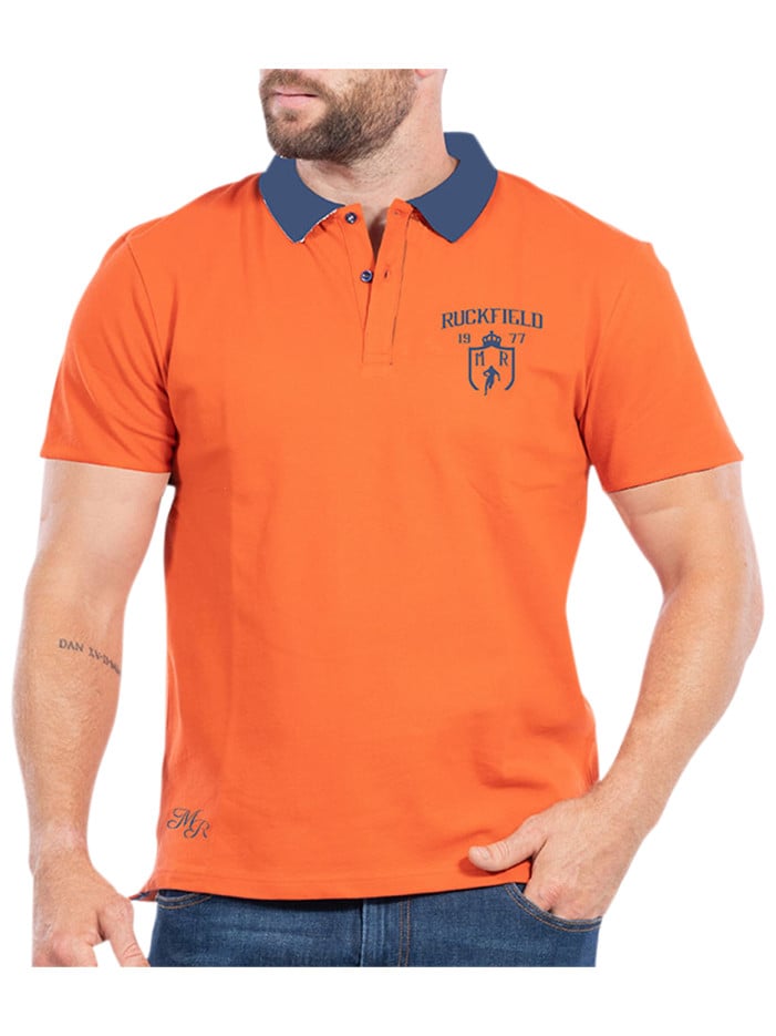 Polo orange en maille...