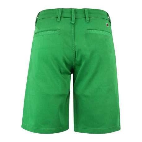 Bermuda en coton mélangé vert uni avec une coupe droite et taille Intermédiaire - Image 2