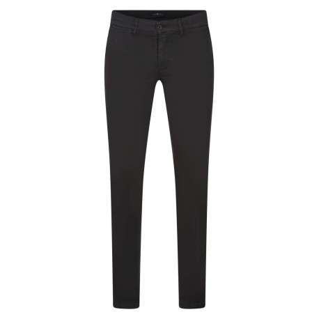 Pantalon chino en coton anthracite effet nid d'abeille à coupe droite
